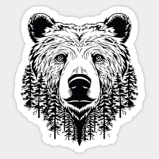 Grizzly Bear Animal Freedom World Wildlife Wonder Vector Graphic Sticker